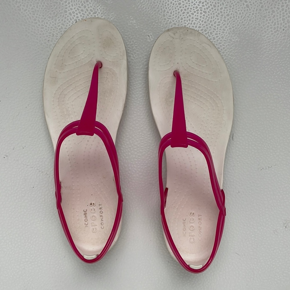 Crocs pink sandals size 8